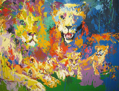 Leroy Neiman Leones Pride reproduccione de cuadro