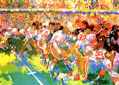 Leroy Neiman Superbowl plaverdrome reproduccione de cuadro