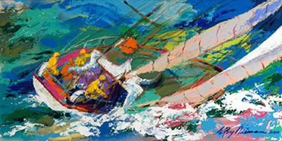 Leroy Neiman Yawl Sailing. reproduccione de cuadro