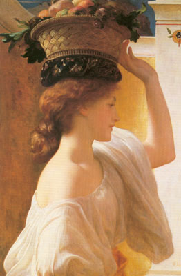 Lord Frederic Leighton Eucaris es una chica con una cesta de frutas reproduccione de cuadro