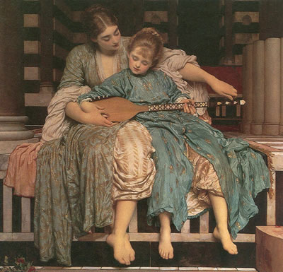 Lord Frederic Leighton Lección de música reproduccione de cuadro