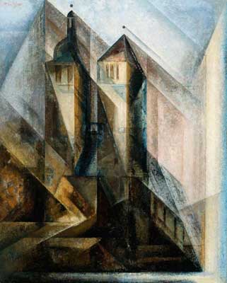 Lyonel Feininger Iglesia Regler, Erfurt reproduccione de cuadro