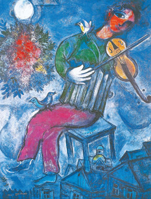 Marc Chagall El violinista azul reproduccione de cuadro