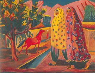 Martiros Saryan El Caballo Rojo reproduccione de cuadro