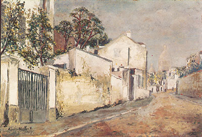 Maurice Utrillo Calle Montmartre reproduccione de cuadro