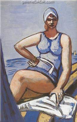 Max Beckmann Cuappi en azul en un barco reproduccione de cuadro