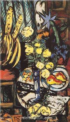 Max Beckmann Todavía vive con Rosas Amarillas reproduccione de cuadro