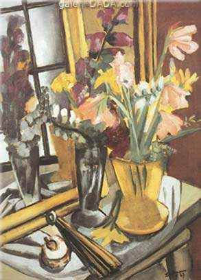 Max Beckmann Todavía vive con Violet Dahlias reproduccione de cuadro