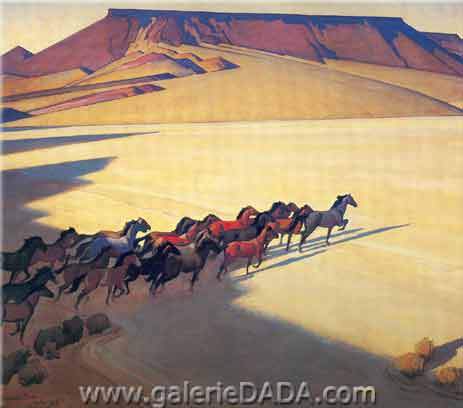 Maynard Dixon Caballos salvajes de Nevada reproduccione de cuadro