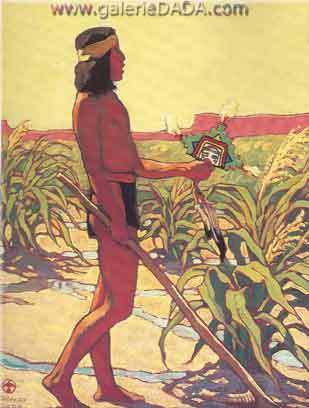 Maynard Dixon Guardia de los campos de maíz reproduccione de cuadro