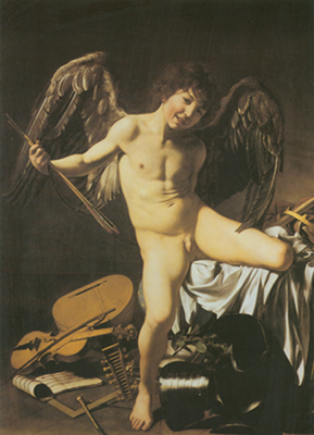 Michelangelo Caravaggio Cupido Victorious. reproduccione de cuadro