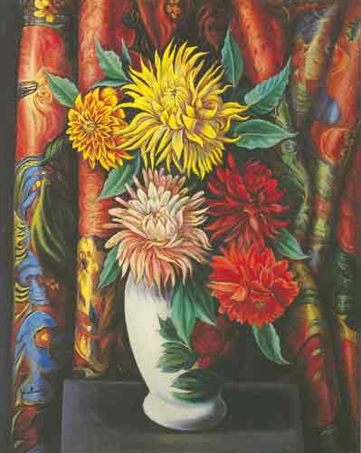 Moise Kisling Dahlias reproduccione de cuadro