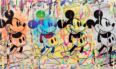 Mr Brainwash Cuatro Mickeys reproduccione de cuadro