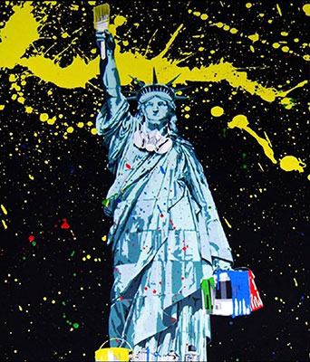 Mr Brainwash Estatua de Liberty reproduccione de cuadro