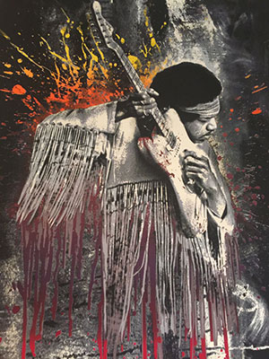 Mr Brainwash Jimi. reproduccione de cuadro