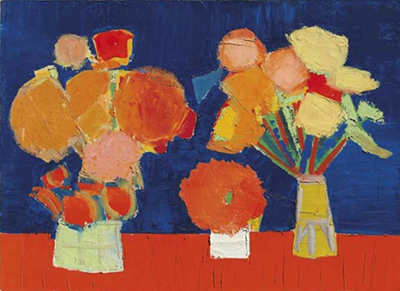 Nicolas De Stael Dos vasijas de flores reproduccione de cuadro