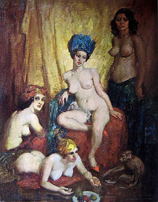 Norman Lindsay El Harem reproduccione de cuadro