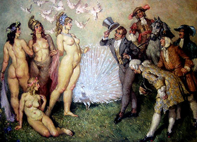 Norman Lindsay La introducción reproduccione de cuadro