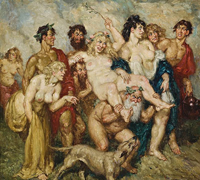 Norman Lindsay Silenus encuentra un Compañero reproduccione de cuadro