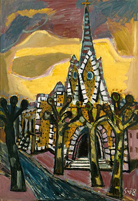 Otto Dix Kirche von Arnas II reproduccione de cuadro