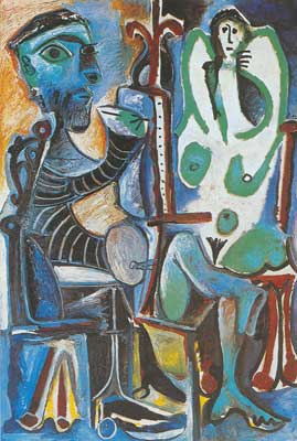 Pablo Picasso El pintor y su modelo reproduccione de cuadro