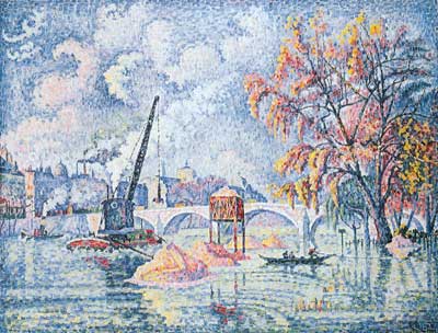 Paul Signac Inundación en el Pont Royal, París reproduccione de cuadro