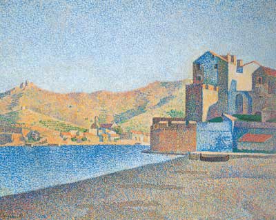 Paul Signac La playa de la ciudad, Collioure reproduccione de cuadro