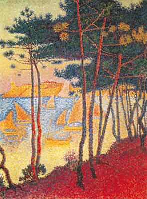 Paul Signac La Terraza Saint Tropez reproduccione de cuadro