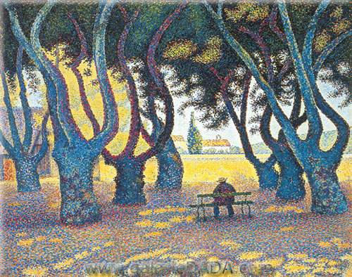 Paul Signac Plane Trees Place des Lices Saint Tropez reproduccione de cuadro