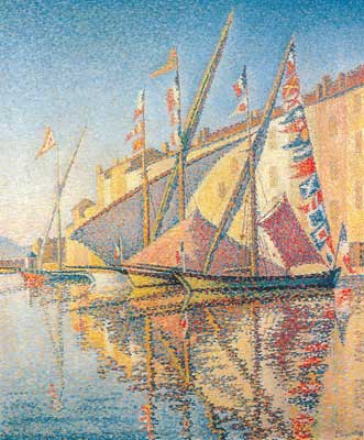 Paul Signac Tartanes con flags reproduccione de cuadro