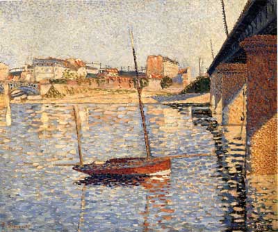 Paul Signac Un Clipper, Asnieres reproduccione de cuadro