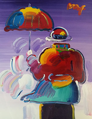 Peter Max Hombre de paraguas reproduccione de cuadro