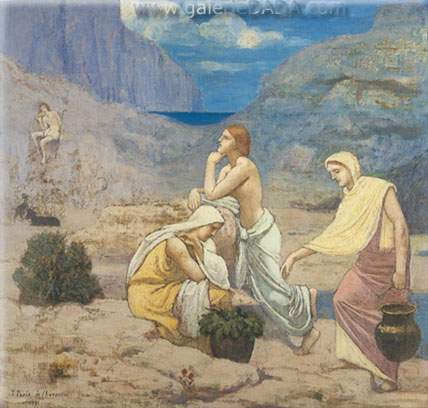 Pierre Puvis de Chavannes La canción Shepherds reproduccione de cuadro