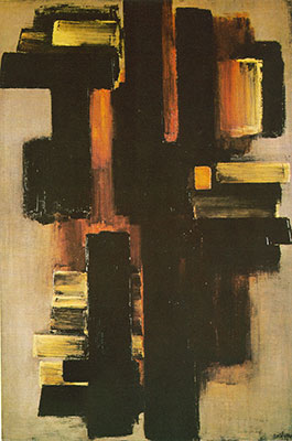 Pierre Soulages Pintura 29 de junio de 1953 reproduccione de cuadro