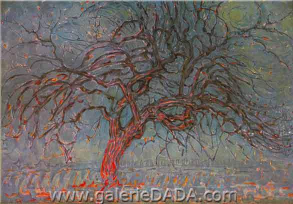 Piet Mondrian El Árbol Rojo reproduccione de cuadro