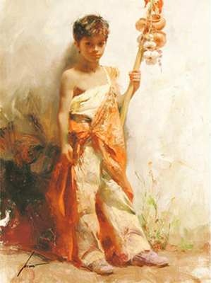 Pino Daeni Joven Peddler reproduccione de cuadro