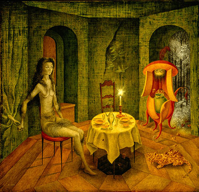 Remedios Varo El Visitante reproduccione de cuadro