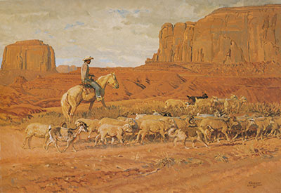 Robert Lougheed En la Tierra de los Navaho reproduccione de cuadro