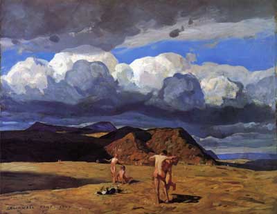 Rockwell Kent Hombres y montañas reproduccione de cuadro