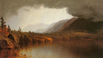 Sanford Robinson Gifford Una tormenta que viene en el lago George reproduccione de cuadro