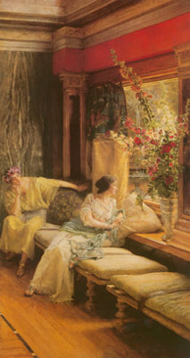 Sir Lawrence Alma-Tadema Cortejo vanidoso reproduccione de cuadro