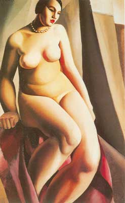 Tamara de Lempicka Sentado Nude reproduccione de cuadro