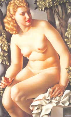 Tamara de Lempicka Suzanne Bathing. reproduccione de cuadro