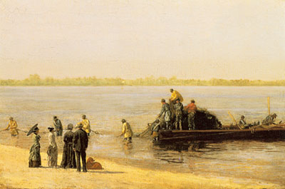 Thomas Eakins Pesca de Shad en Gloucester en el río Delaware reproduccione de cuadro