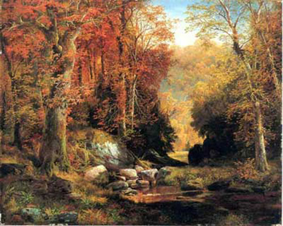 Thomas Moran Cresheim Glen, Wissahickon, Autumn reproduccione de cuadro