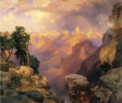 Thomas Moran Gran Cañón con arco iris reproduccione de cuadro