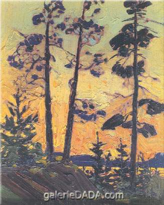 Tom Thomson Pinos en Sunset reproduccione de cuadro