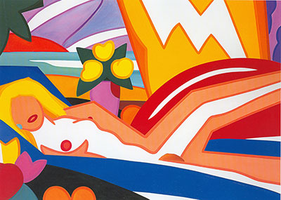 Tom Wesselmann Sunset Nude (escuadrado) reproduccione de cuadro