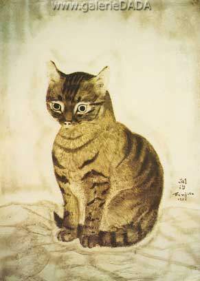 Tsuguharu Foujita Gato reproduccione de cuadro