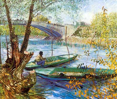 Vincent Van Gogh Pesca en la primavera (pintura de Impasto grueso) reproduccione de cuadro